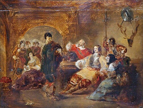 Morton before Claverhouse at Tillietudlem, 1847, William Lindsay Windus
