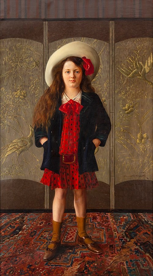 Girl against the Japanese screen, 1909, Leonard Wintorowski