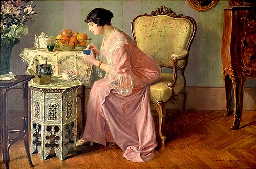 Poranek przy czarnej kawie, 1913, Leonard Wintorowski