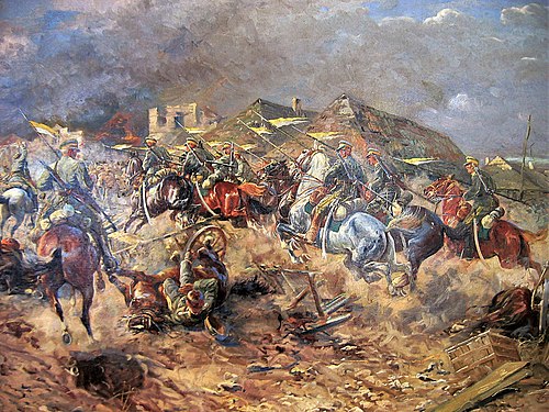 Charge of Polish Uhlans on Bolsheviks near Sluck., 1926, Leonard Wintorowski