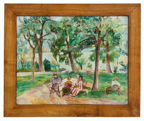 Garten in Langenargen mit Hans Purrmann, 1923, Rudolf Großmann