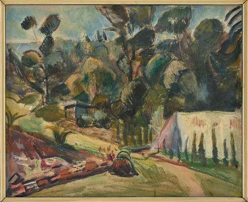Landschaft mit Zelt, 1935, Rudolf Großmann