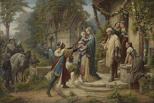 Die Sage von Pippin und Bertha (Triptychon, Mittelteil), 1876, Leopold Bode