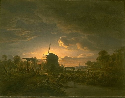 Landscape in Moonlight, 1842, Jacob Abels
