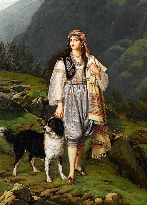 A Balkan shepherdess, 1882, Eugène Siberdt