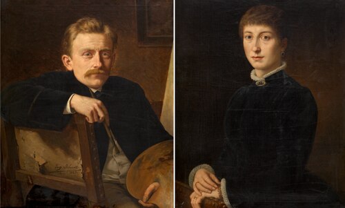 The Painter and Madame Hippolyte Van Soom, 1883, Eugène Siberdt