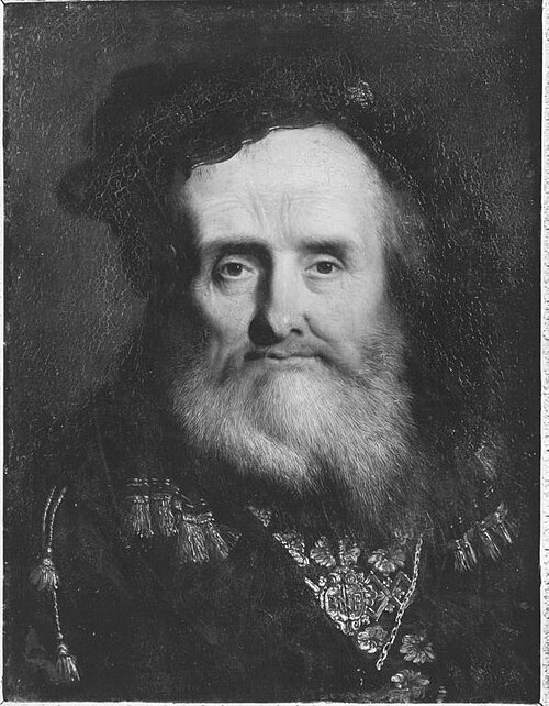 Bust of an old man in fancy dress, 1766, Johann Andreas Benj. Nothnagel
