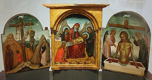 Triptych of Deposition, Lamentation and Resurrection, , Nicholas Tzafouris