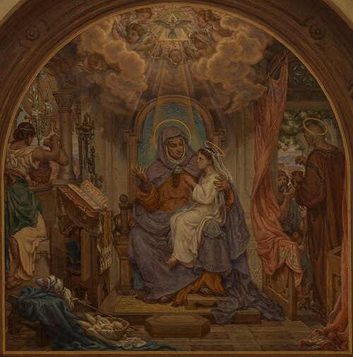 Esquisse pour l'église Sainte-Elisabeth : L'Education de la Vierge, 1872, François Victor Eloi Biennourry