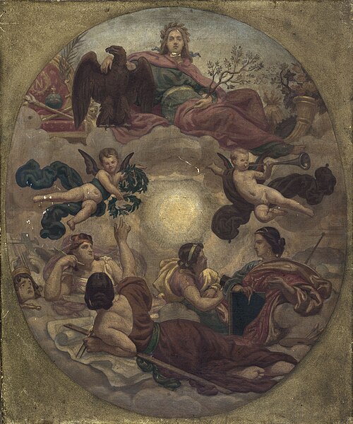 Esquisse pour le plafond du ministère des Finances : L'Empire couronnant les arts (Commande pour la , , François Victor Eloi Biennourry