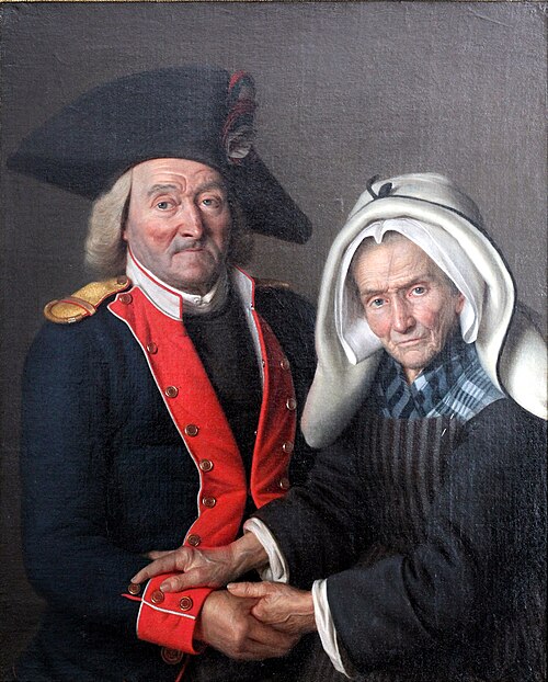 Portrait de René Dogereau et de Perrine Trouillard, couple de centenaires, 1791, Remi-Fursy Descarsin