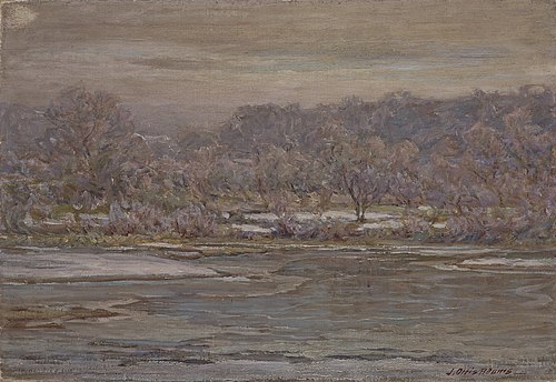 A Grey Frosty Morning, Sketch, Brookville, , John Ottis Adams