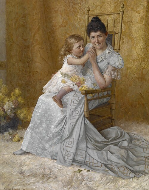Portrait of Martha Wysor Marsh and Son John Edwin, 1892, John Ottis Adams