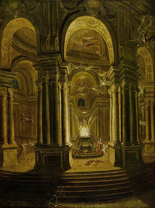 A Church with Pagan Sacrifices at a Burning Altar, , Stefano Orlandi