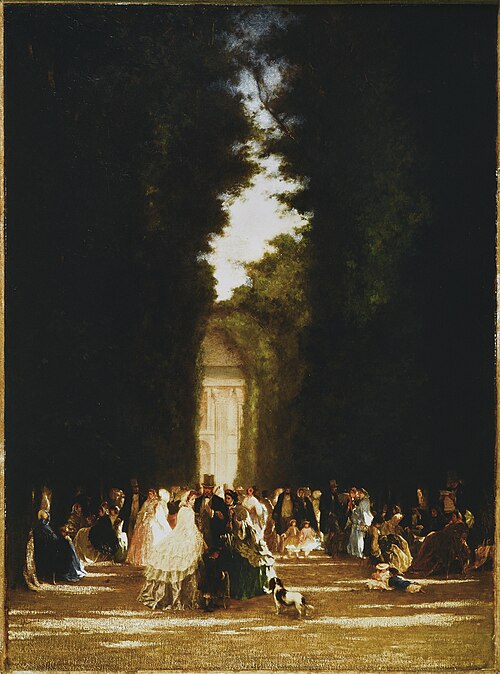 L'allée des Feuillants, aux Tuileries, sous le Second Empire, 1860, Pierre Eugène Grandsire