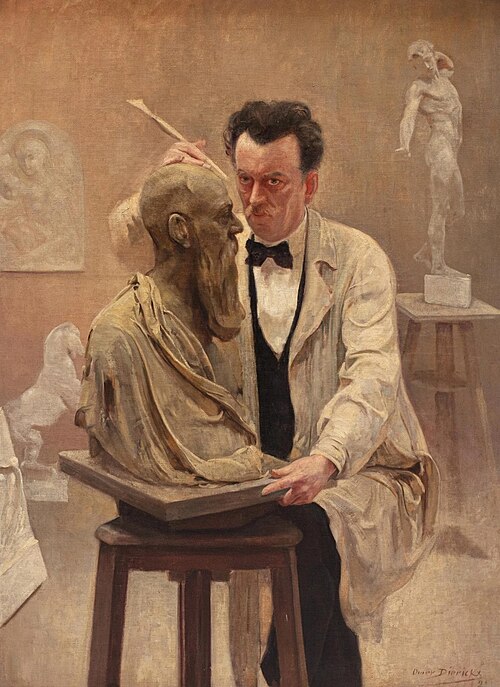 The sculptor's studio, 1921, Omer Dierickx