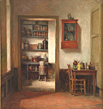 Interieur met voorraadkamer, , Dolf Van Roy