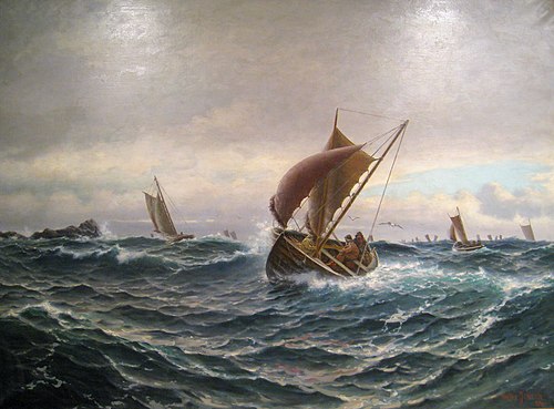 Fishermen at Kvitsøy, 1888, Haakon Jensen Kaulum