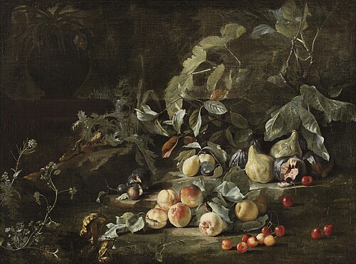 Still life with fruit, 1650, Abraham Brueghel