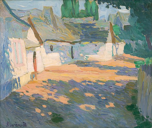 In the Morning Sun (Village Courtyard), 1900, Konštantín Kövári-Kačmarik