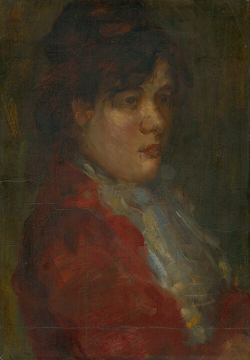 Podobizeň dievčaťa v červenom, 1907, Konštantín Kövári-Kačmarik
