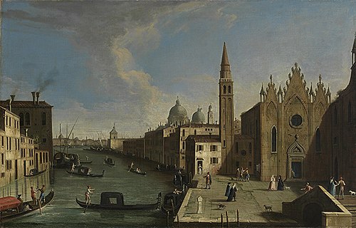 Blick auf den Canale Grande, von der Chiesa della Caritià bis zum Bacino di S.Marco, , Canaletto