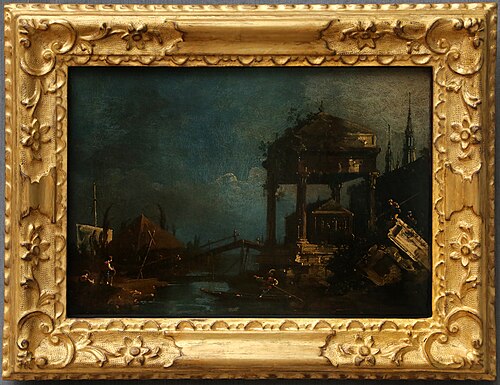 Fantasy Landscape with Sarcophagus under a Canopy, 1751, Canaletto