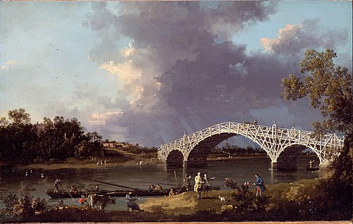 Vue du pont de Walton, 1754, Canaletto