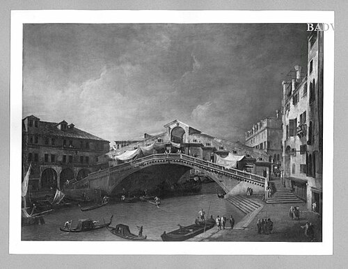 View of the Rialto in Venice, 1722, Canaletto