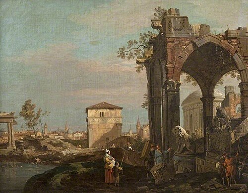 Capriccio Landscape of Ruins, 1745, Canaletto