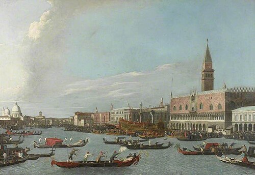 Venice, the Bucintoro Returning to the Molo on Ascension Day, , Canaletto