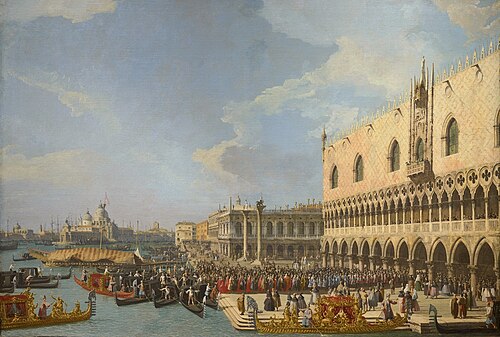 Ricevimento dell’ ambasciatore imperiale a Palazzo Ducale, 1730, Canaletto