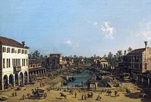Vue de Mestre : alle Barche, 1740, Canaletto