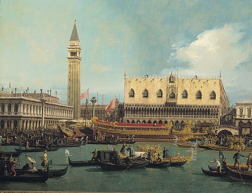 The Bucintoro at the Molo on Ascension Day, 1740, Canaletto