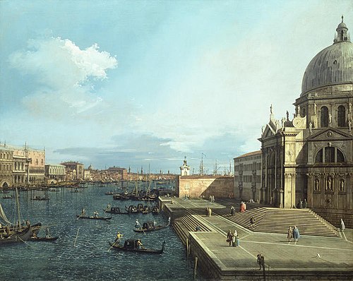 The Grand Canal and Santa  Maria della Salute, 1740, Canaletto