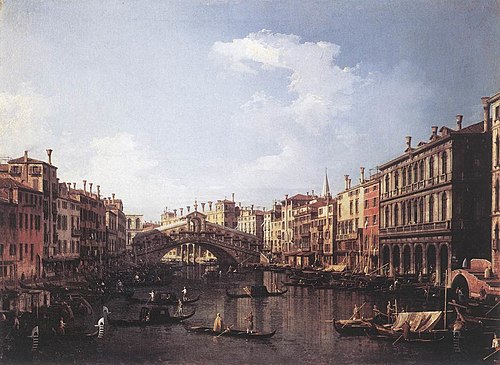 Le Pont du Rialto depuis le sud, 1735, Canaletto