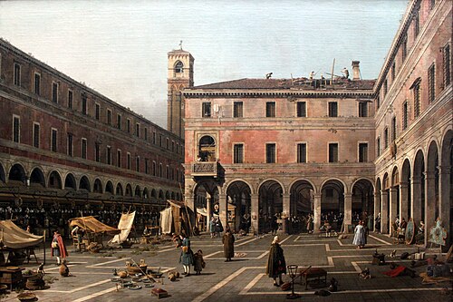 The Campo di Rialto, 1758, Canaletto