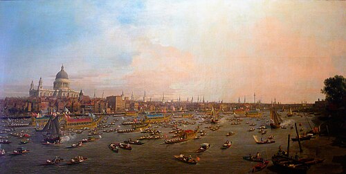 The River Thames with St. Paul's Cathedral on Lord Mayor's Day, 1746, Canaletto
