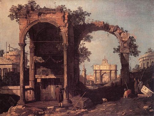 Capriccio avec ruines et édifices classiques, 1756, Canaletto