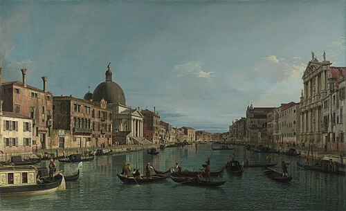 Venise: le Grand Canal avec San Simeone Piccolo, 1740, Canaletto