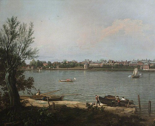 Chelsea depuis la Tamise à Battersea Reach, 1751, Canaletto