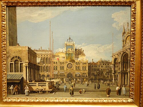 Place Saint-Marc : la tour de l'horloge, 1729, Canaletto