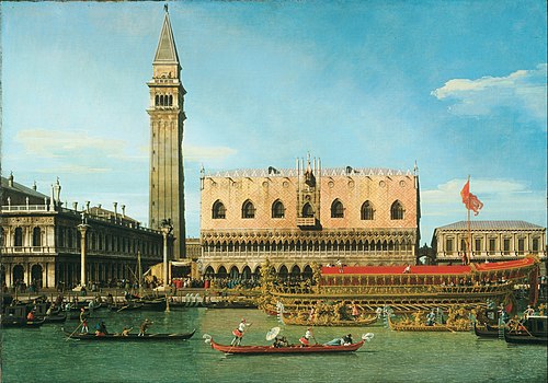 The Bucintoro at the Molo on Ascension Day, 1745, Canaletto