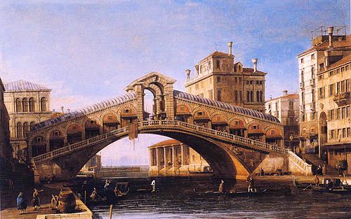 Capriccio of the Rialto Bridge with the Lagoon Beyond, 1746, Canaletto