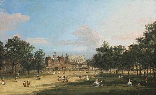 London: the Old Horse Guards and Banqueting Hall, from St James's Park, 1749, Canaletto