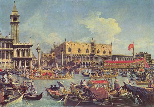 The Bucintoro Returning to the Molo on Ascension Day, 1732, Canaletto