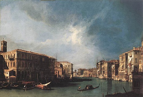 The Grand Canal from Rialto toward the North, 1725, Canaletto
