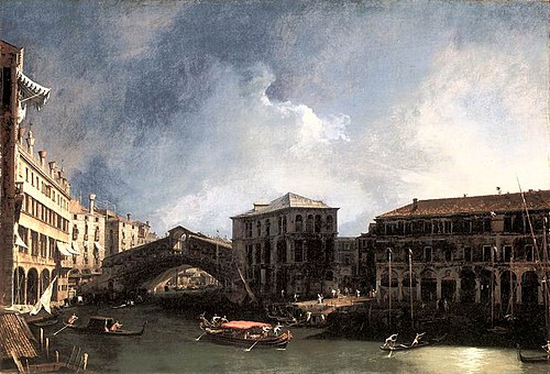 The Grand Canal near the Ponte di Rialto, 1725, Canaletto