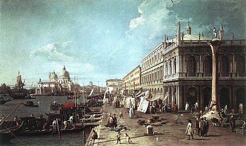 The Molo with the Library and the Entrance to the Grand Canal, 1740, Canaletto