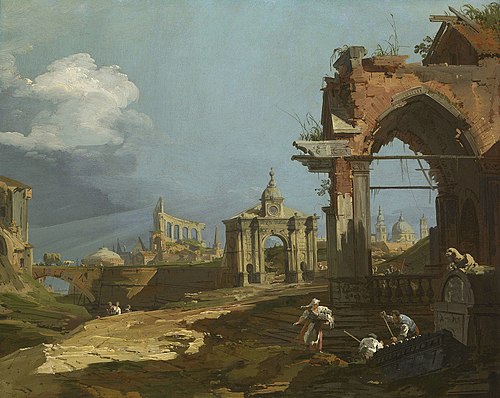 Capriccio with a Pointed Arch, 1735, Canaletto
